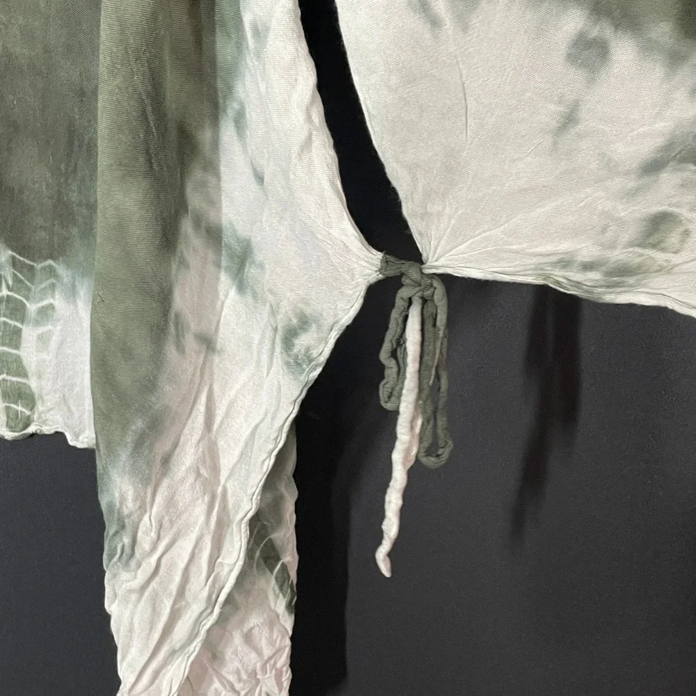 Torid Olive Green Tie Dye Kimono Wrap One Size Swim Cover Up Boho Beach Travel